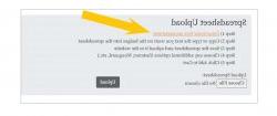 Screenshot of spreadsheet upload form